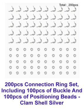 200pcs Connection Ring Set, Including 100pcs of Buckle And 100pcs of Positioning